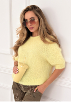 Miękki moherowy sweterek One More Hug bananowy