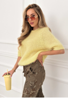 Miękki moherowy sweterek One More Hug banana yellow