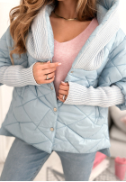 Kurtka oversize z kapturem Sancha błękitna