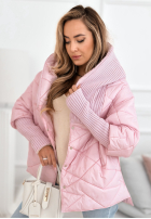 Kurtka oversize z kapturem Sancha jasnoróżowa