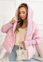 Kurtka oversize z kapturem Sancha jasnoróżowa