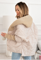 Kurtka oversize z kapturem Sancha jasnobeżowa