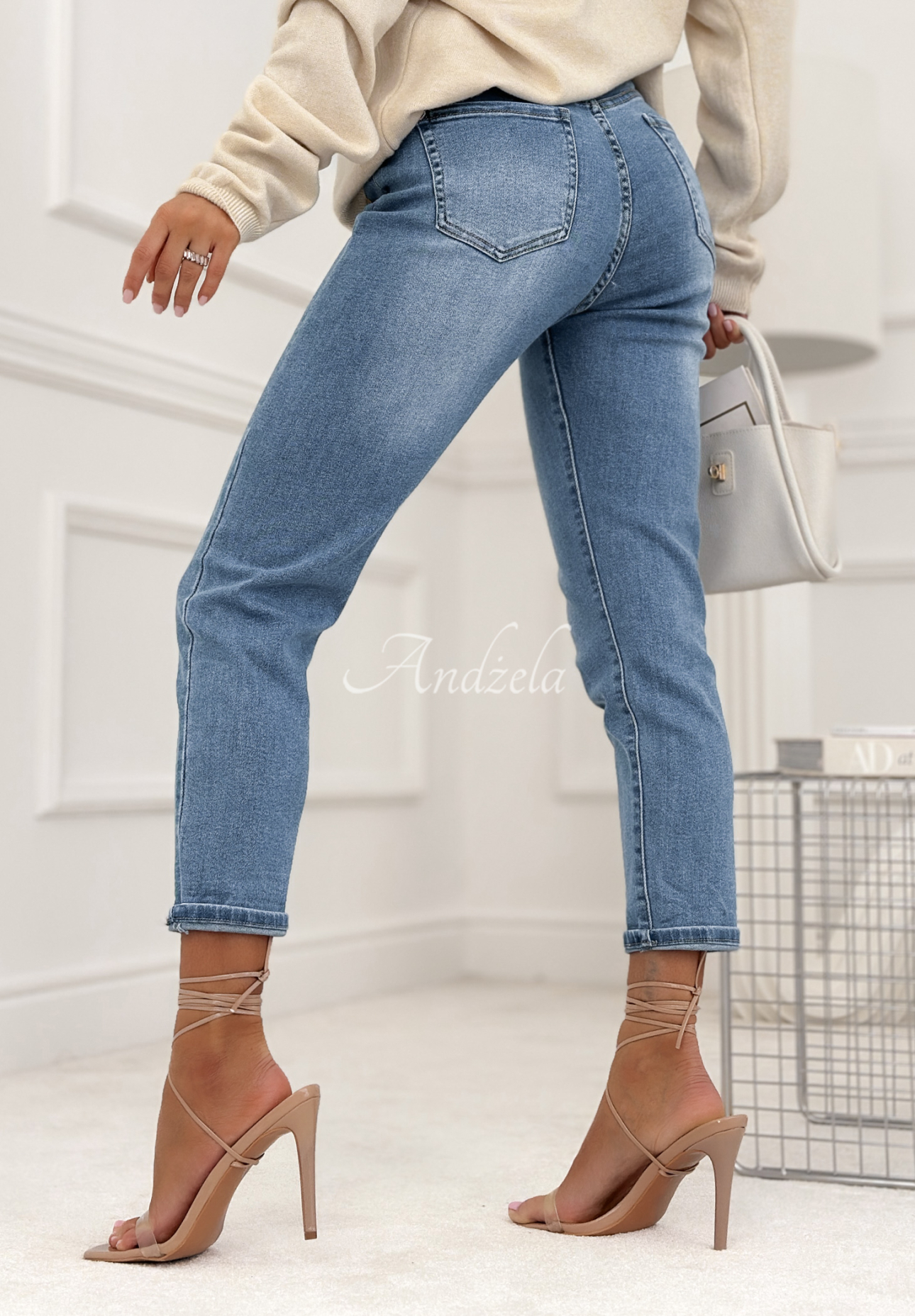 Spodnie jeansowe skinny Blessed With Energy jasnoniebieskie