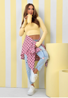 Krótka bluzka longsleeve New Outfits żółta