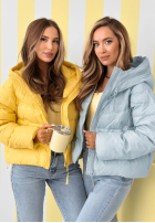 Pikowana kurtka z kapturem Must Believe żółta