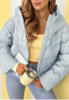 Pikowana kurtka z kapturem Must Believe błękitna