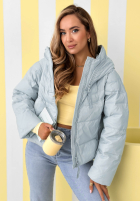 Pikowana kurtka z kapturem Must Believe błękitna