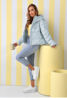 Pikowana kurtka z kapturem Must Believe błękitna