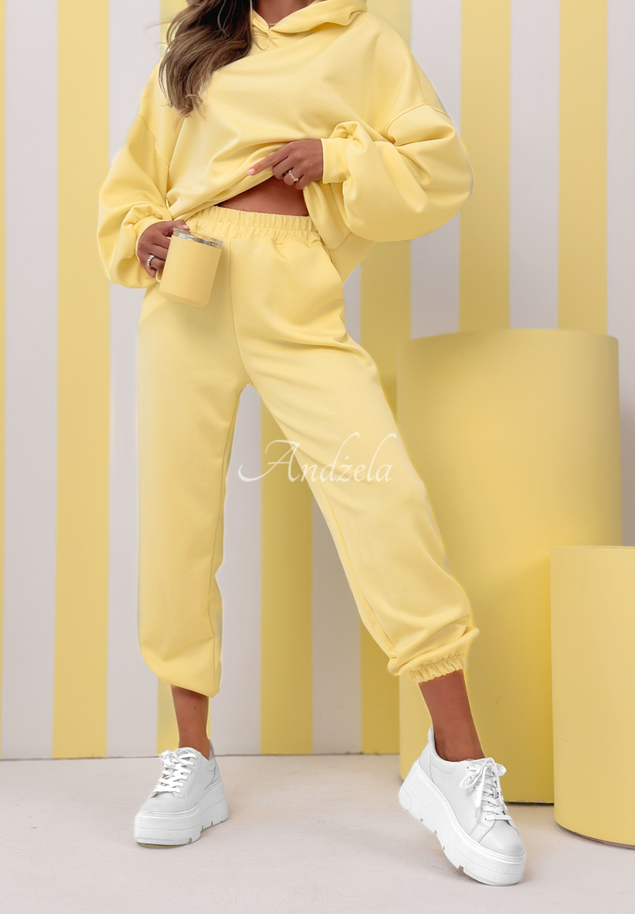 Viscose tracksuit set, butter yellow, Remember About You