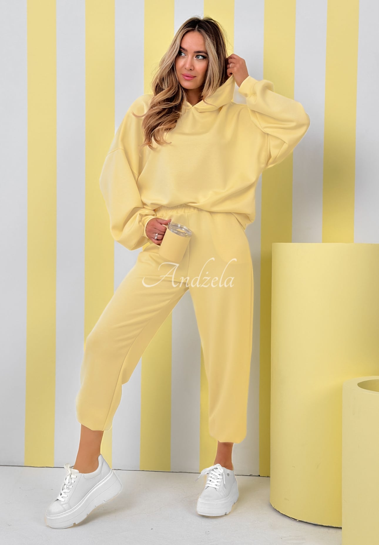 Viscose tracksuit set, butter yellow, Remember About You