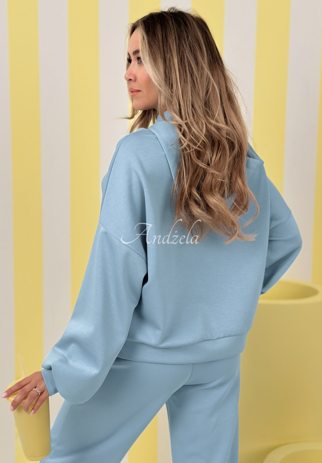 Remember About You sky blue viscose tracksuit set