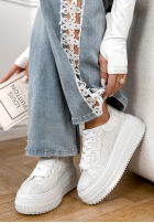 Koronkowe trampki Don’t Move białe