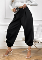 Materiałowe spodnie ze ściągaczami What You Wanted czarne