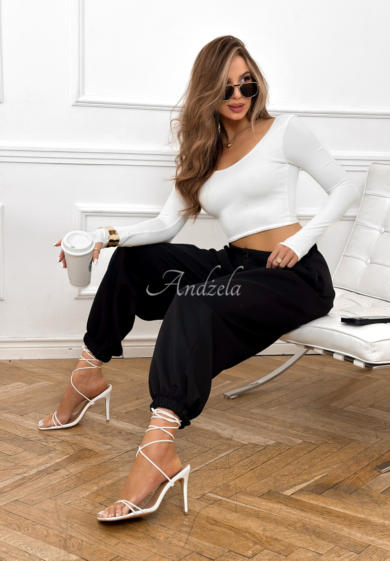 Viscose butter pants with cuffs What You Wanted black