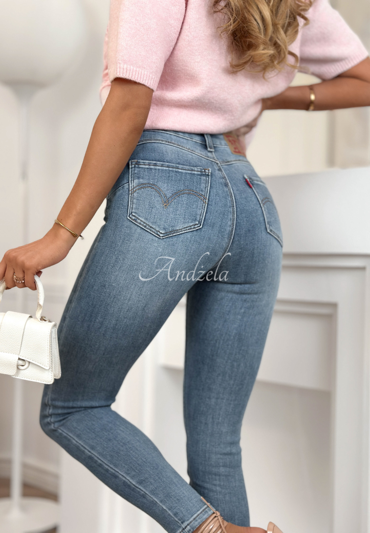 Spodnie jeansowe skinny Stay For Me niebieskie