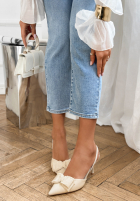 Sandałki na szpilce z kokardką New Season beżowe