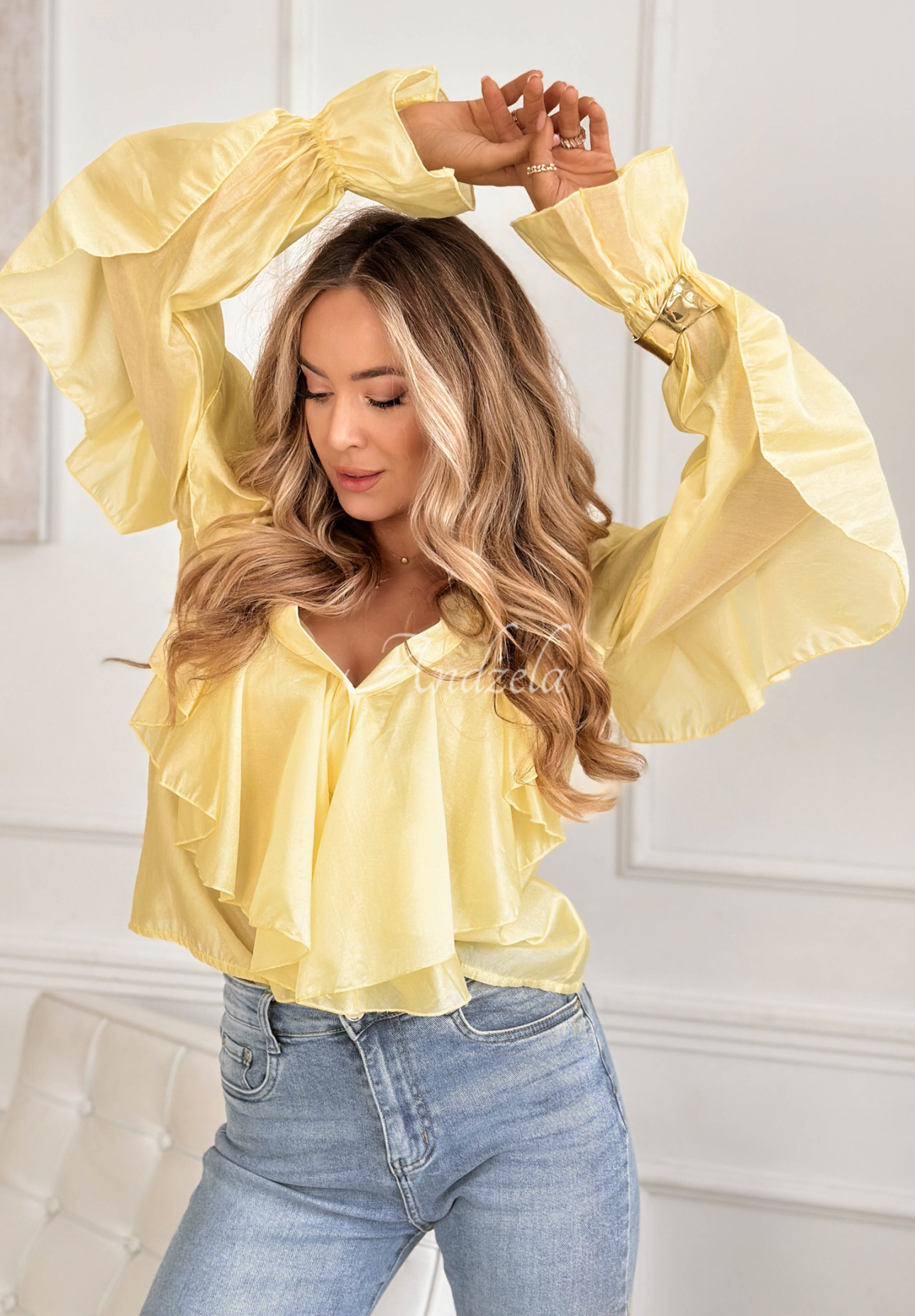Sweet Ruffles yellow shirt with frills