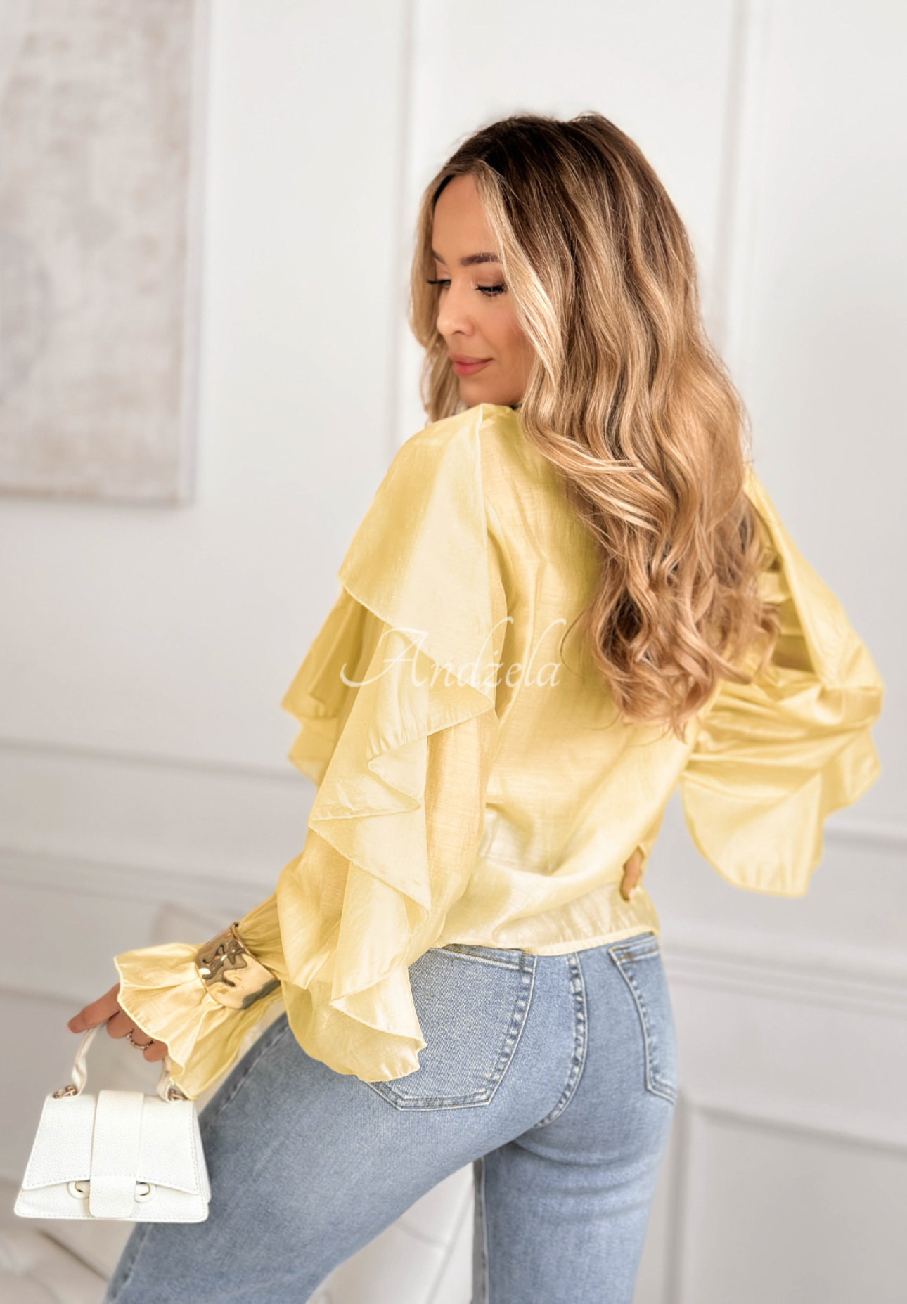 Koszula z falbankami Sweet Ruffles żółta