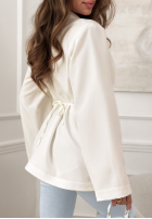 Marynarka z paskiem z różą Rosy Elegance biała