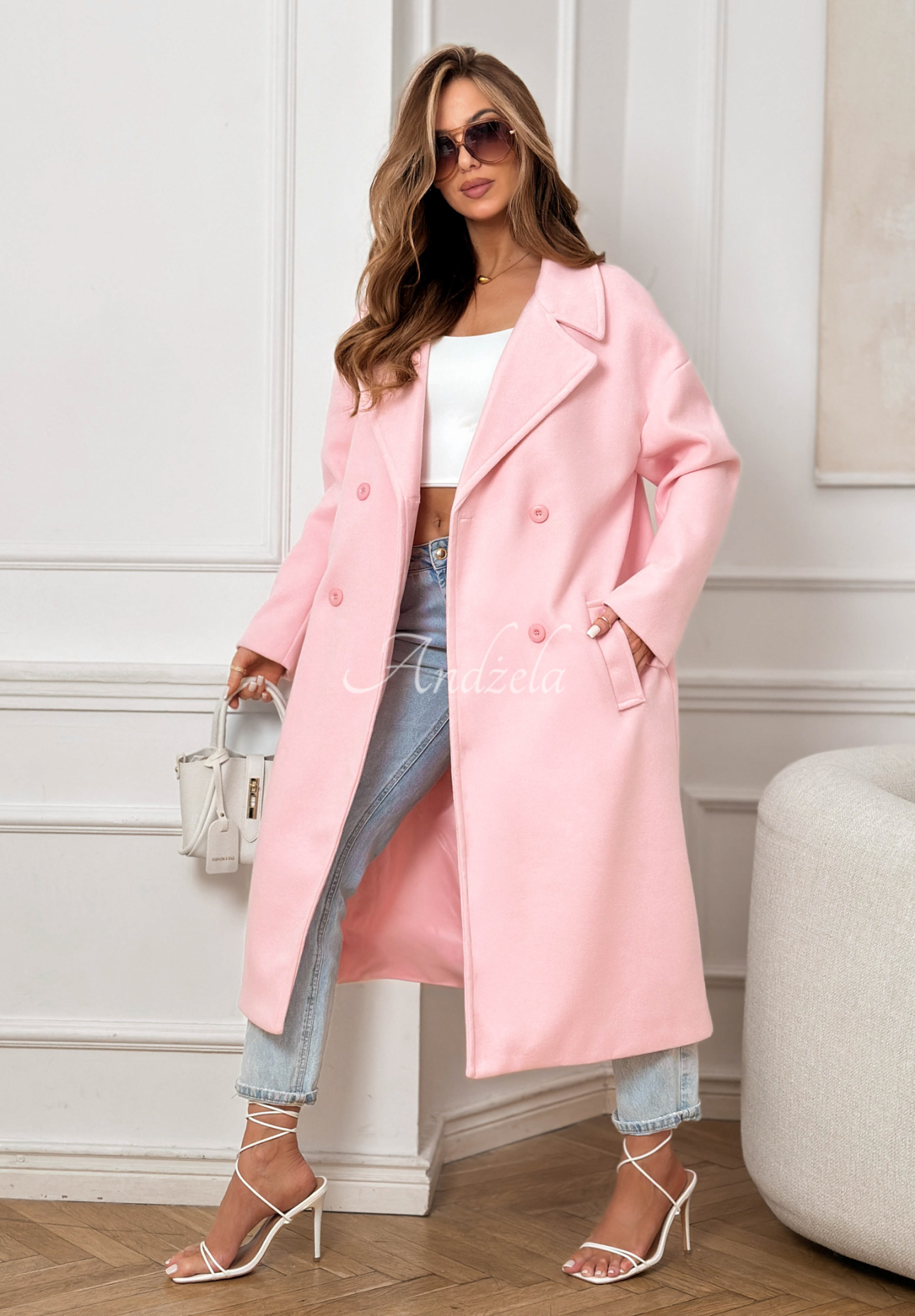 Springtime Success long coat in powder pink