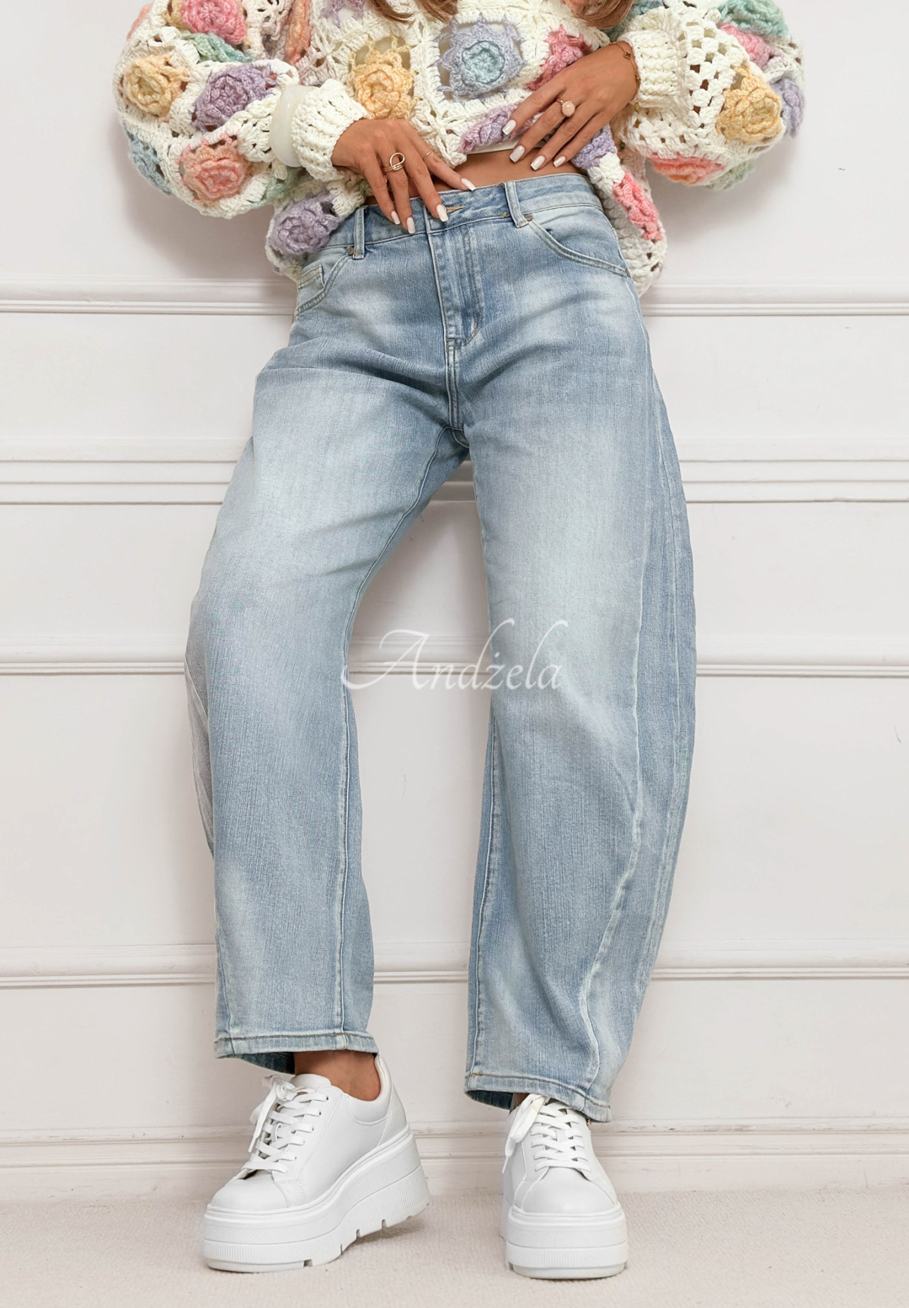 Just Let Them light blue banana jeans