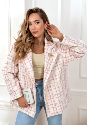 Alive Again pink tweed check jacket
