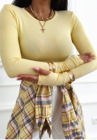 Wiskozowa bluzka longsleeve Good Days Only żółta