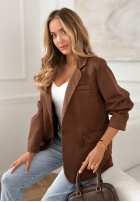 Zamszowa marynarka Good Balance czekoladowa