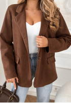 Zamszowa marynarka Good Balance czekoladowa