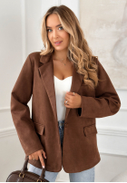 Zamszowa marynarka Good Balance czekoladowa