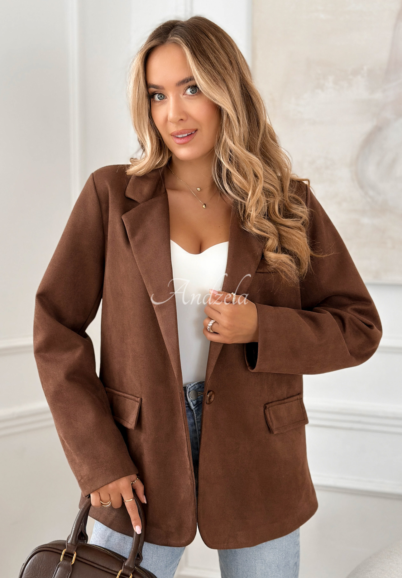 Good Balance chocolate suede jacket
