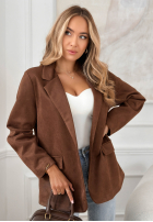 Zamszowa marynarka Good Balance czekoladowa