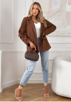 Zamszowa marynarka Good Balance czekoladowa