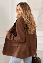 Zamszowa marynarka Good Balance czekoladowa