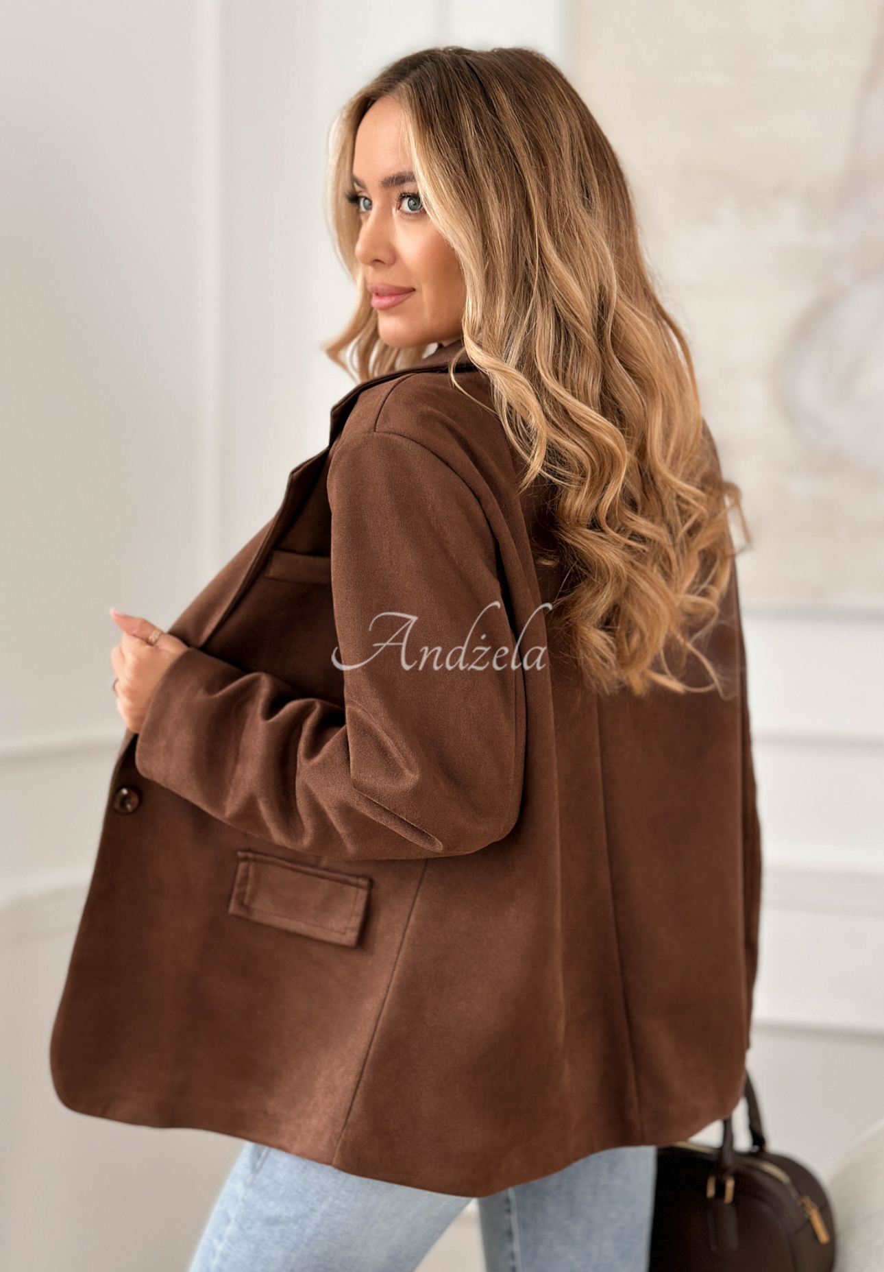 Good Balance chocolate suede jacket