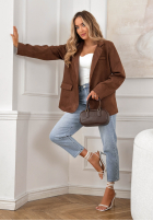 Zamszowa marynarka Good Balance czekoladowa