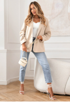 Zamszowa marynarka Good Balance beżowa