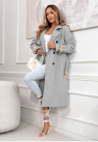 Długi płaszcz z paskiem Changing Of Seasons szary