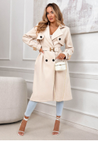 Długi płaszcz z paskiem Changing Of Seasons beżowy