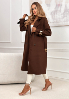 Długi płaszcz z paskiem Changing Of Seasons czekoladowy