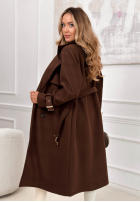 Długi płaszcz z paskiem Changing Of Seasons czekoladowy