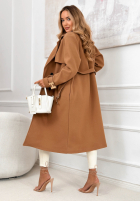 Długi płaszcz z paskiem Changing Of Seasons camelowy