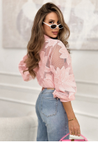 Koronkowa koszula Subtle And Flowery pudrowy róż