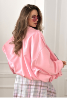 Zamszowa kurtka bomberka oversize Early Season różowa