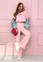 Legginsy dzwony New Season Baddie pudrowy róż