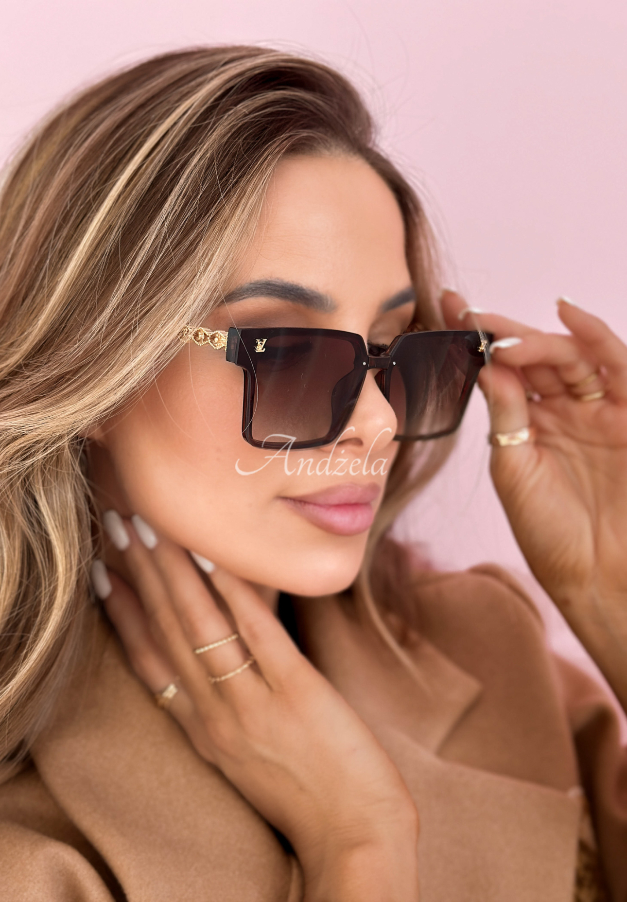 Okulary przeciwsłoneczne Summer Mood złoto-brązowe