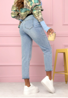 Spodnie jeansowe mom fit Prime Look jasnoniebieskie