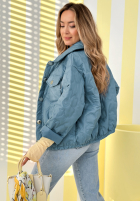 Krótka pikowana kurtka Spring Sings błękitna