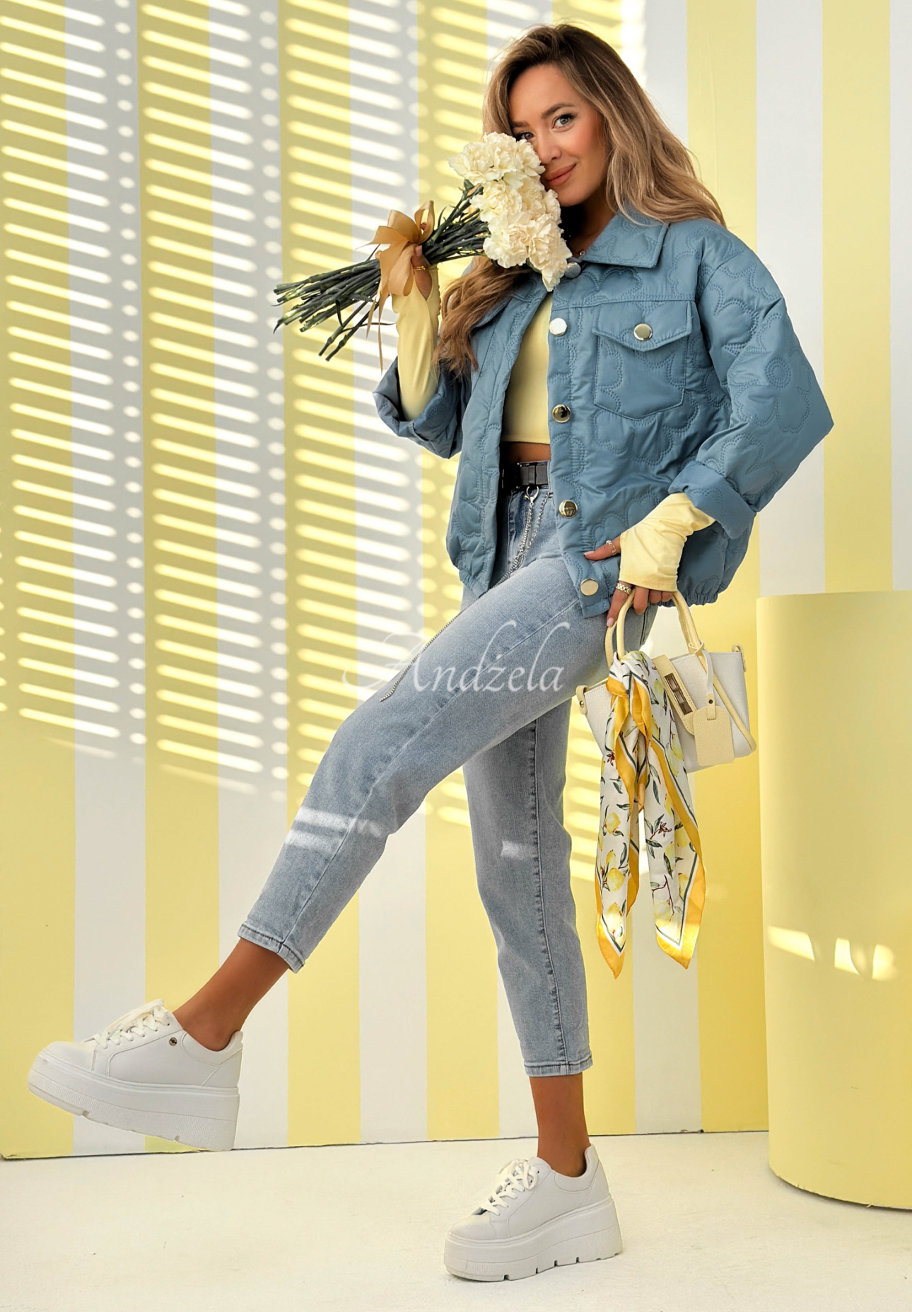 Spring Sings short quilted jacket, sky blue