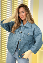 Krótka pikowana kurtka Spring Sings błękitna